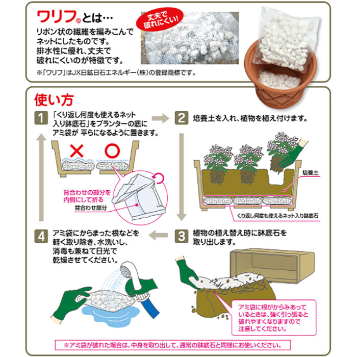 くり返し使える鉢底石 2